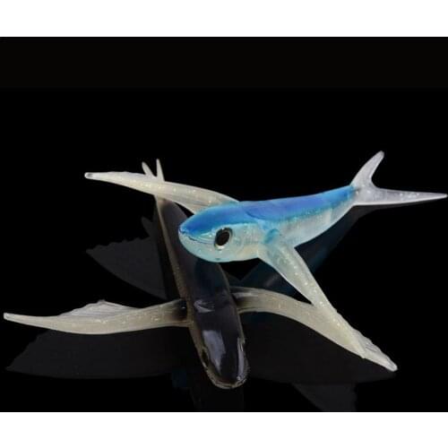 1PC Bionic Flying Fish Saltwater Fishing Lure For Kingfish/Tuna/Mackerel/Marlin/Mahi Mahi Fishing Accessories PVC 21CM Baits