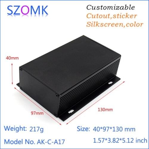 1 pc, hot selling szomk black gps tracker aluminium enclosure 40*97*130 mm electronics switch box aluminum enclosure control box