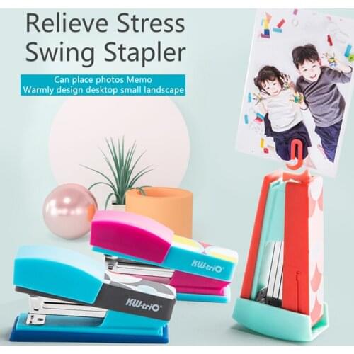 1pc Multi-function Stapler Effortless Binding Paper Stapler Desktop Decoration Swing Stapler Relieve Stress Fun Binding Supplies