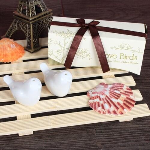 2PCS=1Set Love Bird Salt & Pepper Shaker Wedding Favors And Gifts For Guests Souvenirs Decoration Party Supplies Salit Pigs