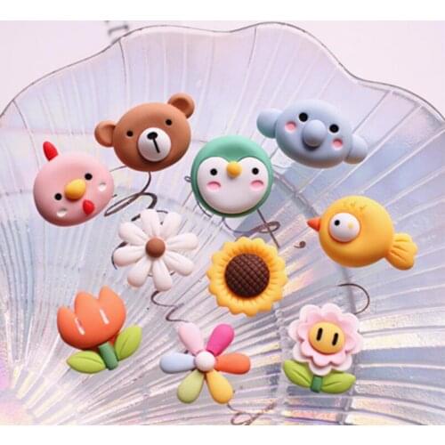 20pcs/lot Cute resin Resin flower animal flat back Cabochon Scrapbook Kawaii DIY Embellishments Accessories