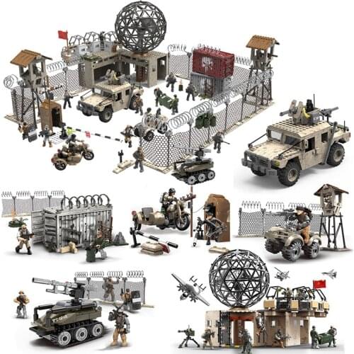 2020 World War 2 WW2 Army Military Soldier City Police SWAT Desert Base Figures Building Blocks Bricks Kids Toys