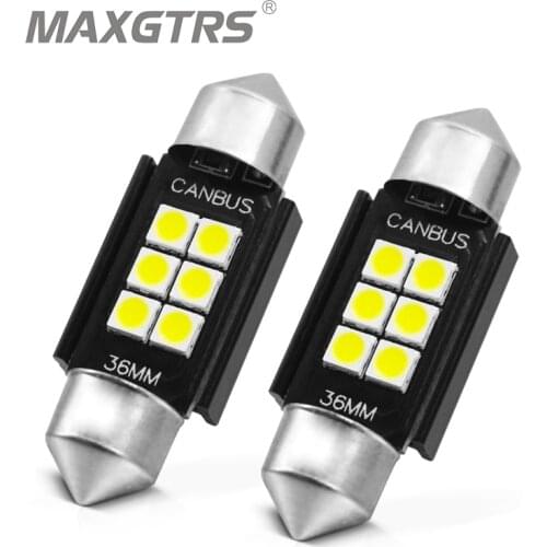 2X 31 36 39 41mm C5W C10W 3030 LED Car Festoon Dome Interior Reading Light Map Lamp Bulb License Plate Canbus Error Free 12V