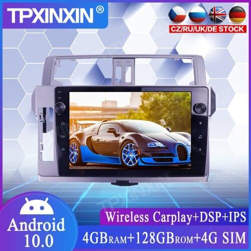 4+128GB For Toyota PRADO 2014-2015 Car Radio Android 10 GPS IPS Car Multimedia Tesla Player Head Unit Audio Radio Navigtion DSP