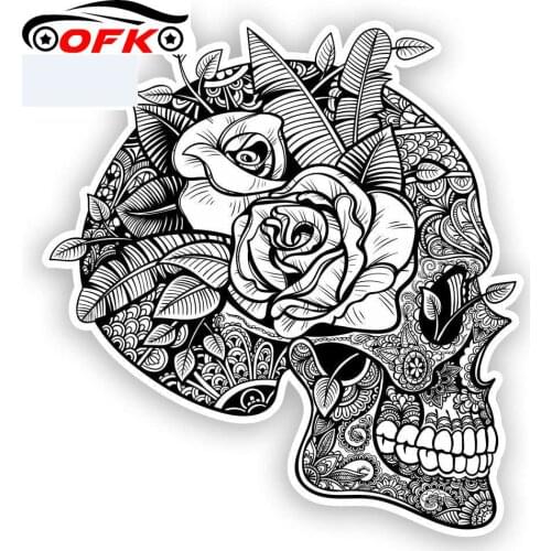 Skull Car Stickers Mexico Festival Day of The Dead Decal Waterproof Auto Motorcycle Accessories Vinyl,15cm*15cm