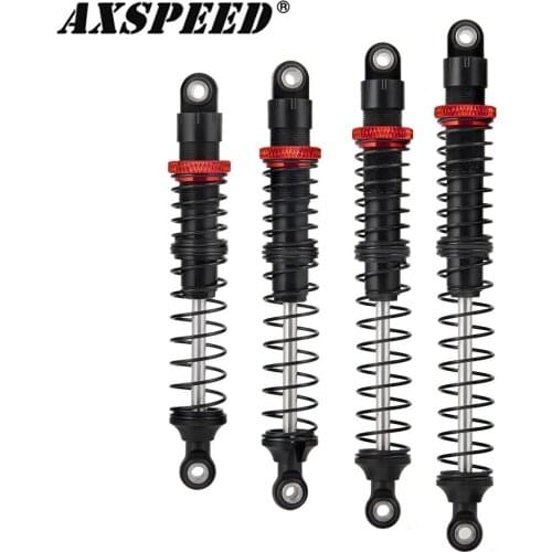 AXSPEED 4pcs/set 90mm/100mm/110mm/120mm Alloy Metal Piggyback Shock Absorber for 1/10 RC Car D90 Trx4 SCX10 Wraith