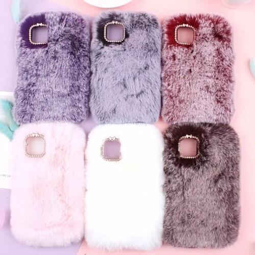 Luxury Case For iPhone 11 2019 XR XS MAX X 8 7 Plus 6 SE Sam Note 10 Pro Genuine Rabbit Fluffy Cover Girl Soft TPU Shell 25PCS