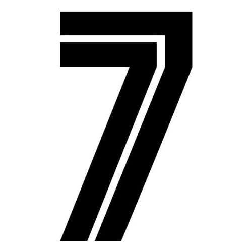 Dawasaru Personality Number 7 Car Stickers Waterproof Decals Suitcase Laptop Truck Motorcycle Auto Accessories PVC,14cm*8cm