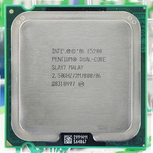 For Intel Pentium Dual-Core E5200 CPU Processor (2.5Ghz/ 2M /800GHz) Socket 775 free shipping