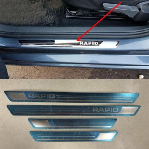 For skoda rapid 2012- 2017 High-quality stainless steel Plate Door Sill Welcome Pedal Car Styling Accessories 4pcs/set