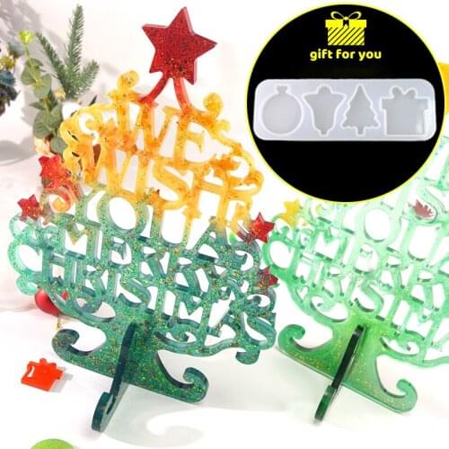 DM121 Christmas Tree Ornaments Molds Silicone Crafts Resina Epoxi Transparente Resin Charms