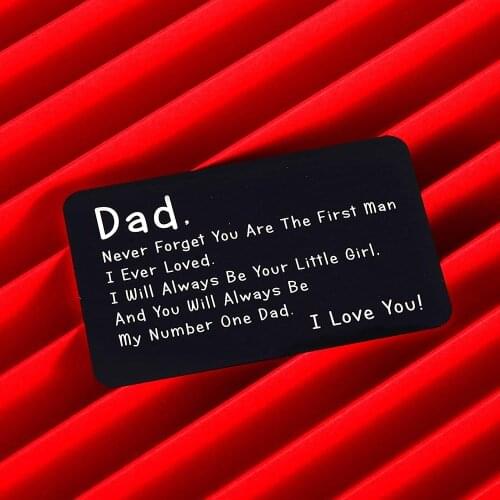Fathers Day Wallet Insert Card I Love You to Father Gift from Daughter for Dad Husband Birthday for Stepdad Dad from Kids