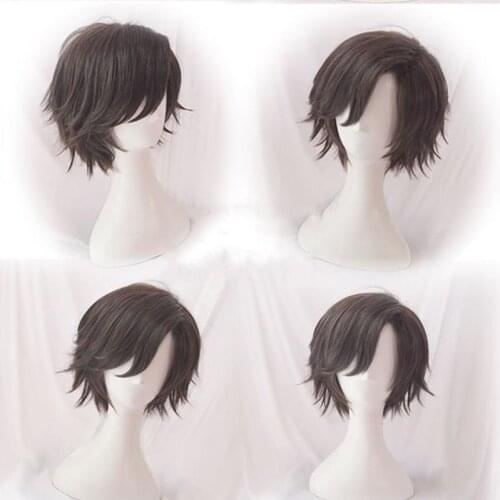 Game Mystic Messenger Jumin Han Cosplay Wigs Short Dark Brown Heat Resistant Synthetic Hair Wig + Wig Cap