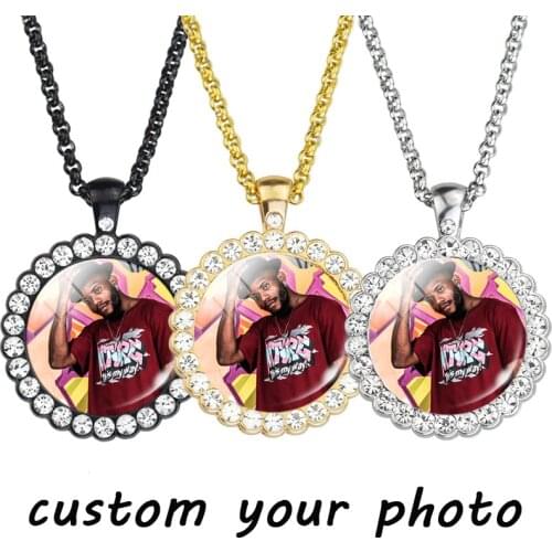 Custom Photo Necklace Lobster Chain Personalized Logo Necklaces Hip Hop Jewelry Gift for Women Men Anniversary Gift