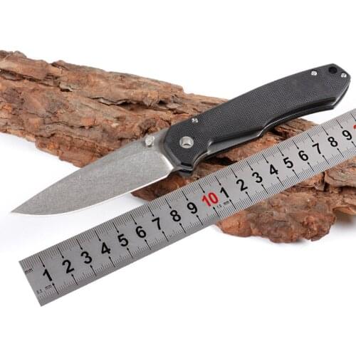 Pocket Outdoor Knife 9cr18 Stonewash Blade Drop Point G10 Handle Folding Hunting Survival Gears EDC Tactical Knife