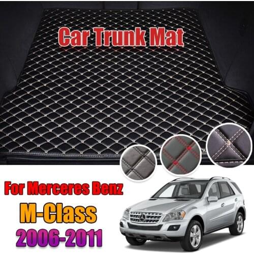Leather Car Trunk Mat Carpet Tail Benz W164 Cargo Liner For Mercedes Benz M Class 2006-2011 Trunk Boot Mat GLE Benz ML Liner Pad