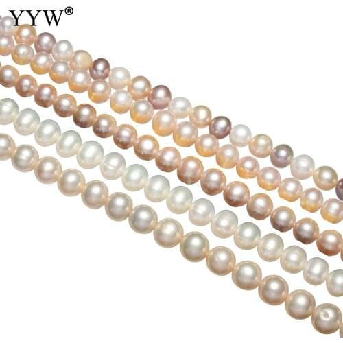 Cultured Baroque Freshwater Pearl Beads Fashion Jewelery 8-9mm Natural Pearls Bead For Necklace Jewelry Finding 15' 15.5Stands