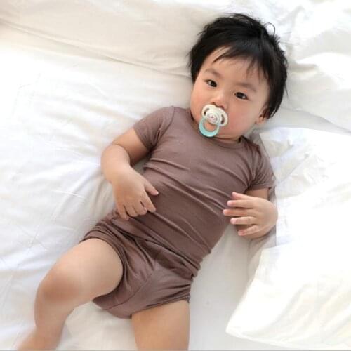 Summer Newborn Baby Girls Boys Clothes Sets Ribbed Cotton Short Sleeve T-shirt+Shorts 2pcs Toddler Infant High Waist Outfit Set