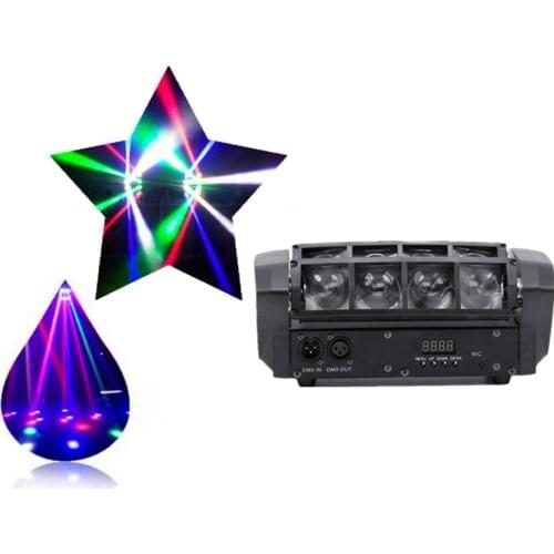 High Power 8X10W Mini LED Spider Light/DMX512 RGBW Beam Effect Stage Moving Head Lighting/Business Light/Party Disco DJ LED Lamp