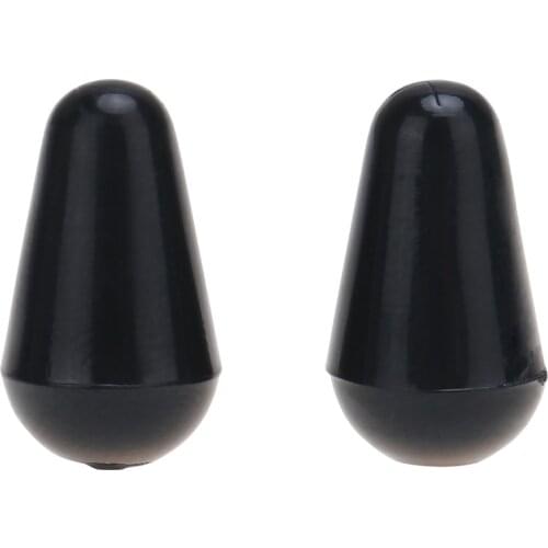 Musiclily Pro Metric Size Guitar 5-Way Switch Tips Strat Switch Lever Knobs for Import Stratocaster Guitar, Black (Set of 2)