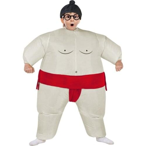 Inflatable Sumo Costume Children Kids Boy Girl Wrestler Halloween Air Blown Outfits Party Carnival Cosplay Suits Christmas Dress