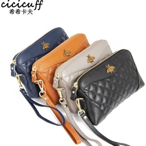 New Fashion Top Layer Cowhide Wallet Shell Type Soft Zipper Handbag for Woman Designer Brand Clutch Lovely Purse Long Wallet