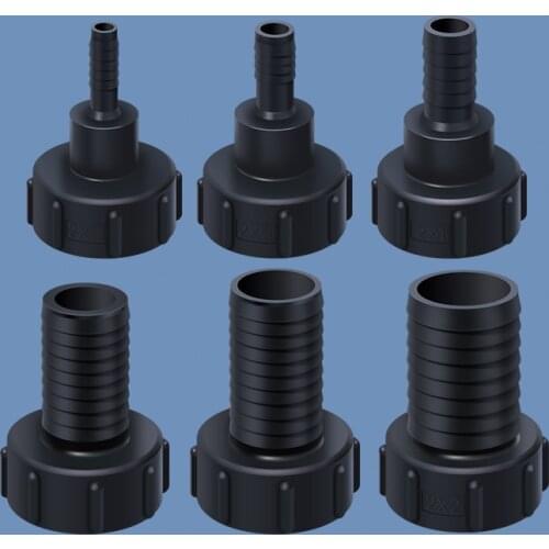 IBC Tank Adapter Inlet S60X6 Thread to 1/2" 3/4" 1" 2 inch Hose black Pipe Connector Garden Lawn Tap Accessories