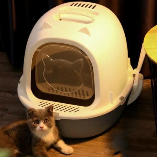 Litter Box Full Semi-Enclosed Small Deodorant Anti-Odor Splash-Proof Large Cat Litter Cat Supplies Kittens Cat Toilet pets
