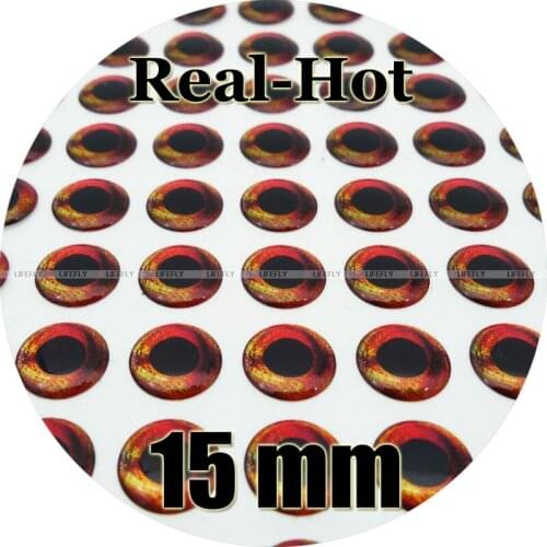 15mm 3D Real.Hot / Wholesale 180 Soft Molded 3D Holographic Fish Eyes, Fly Tying, Jig, Lure Making