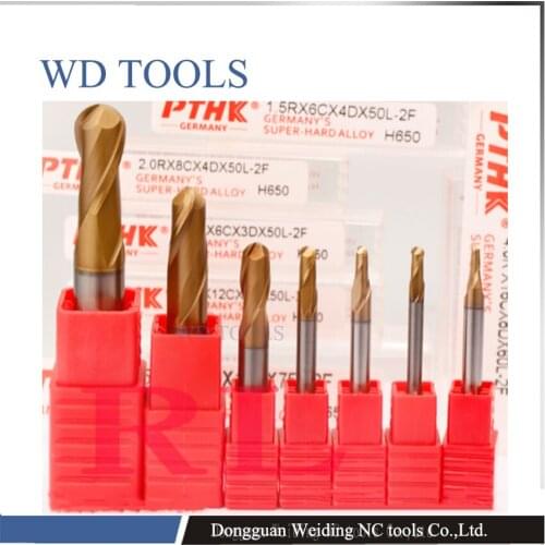 R2.5X100L R2.5 long length SICO COATING SLONS HRC65 tungsten solid carbide BALL NOSE end mill for CNC milling machine