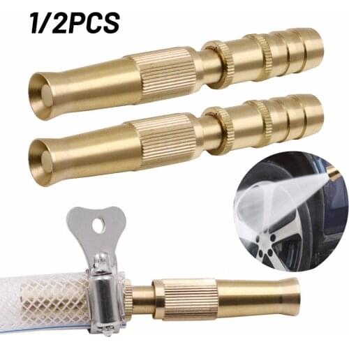 Adjustable Brass Nozzle Heavy Duty Water Gun Hose Nozzle Car Wash Lawn Flower Watering For Garden Irrigation Spray Gun Joints