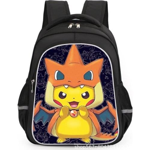 Pokemon School Bags Cartoon Backpacks Pikachu Anime Figures Kids Bags Big Capacity Travel Bag Girls Boys Christmas Gifts
