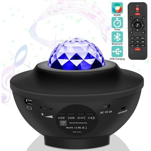 LED Projector Light Blueteeth USB Voice Control Music Player LED Night Light Romantic Projection Lamp Birthday Gift