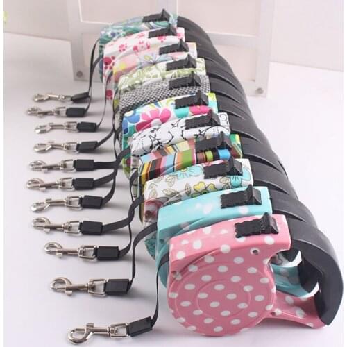 Pet telescopic traction belt, automatic cute dog walking device, traction rope, dog rope multicolor