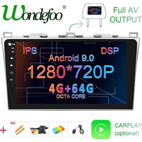 10.1" IPS screen DSP 4G 64G Android 9.0 Car GPS For Mazda 6 2008-2015 STEREO PC support BOSE AUDIO system NO dvd player
