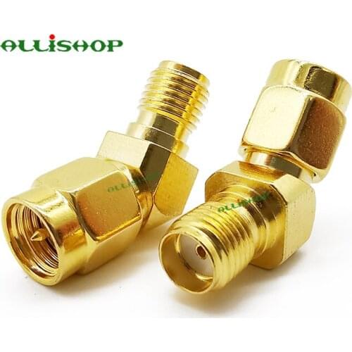 100Pcs SMA Plug to SMA Jack 135 Degree RF Antenna Adapter SMA Male to Female Connector Gold Plated for FPV Race RX5808 Fatshark