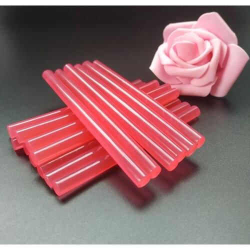 20Pcs Jelly Red Hot Melt Glue Stick Transparent Adhesive DIY Wax Seal Pinkycolor 7x100mm