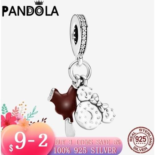 2021 new 925 Sterling Silver Ice Cream Donut Dangle Charms Beads Fit Original Pandora Bracelets Brand Jewelry Gift