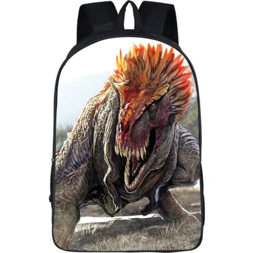 3D Jurassic World Dinosaur Backpack 16 Inch School Bags for Teenagers Boy Travel Bag Children Book Bags Mochila