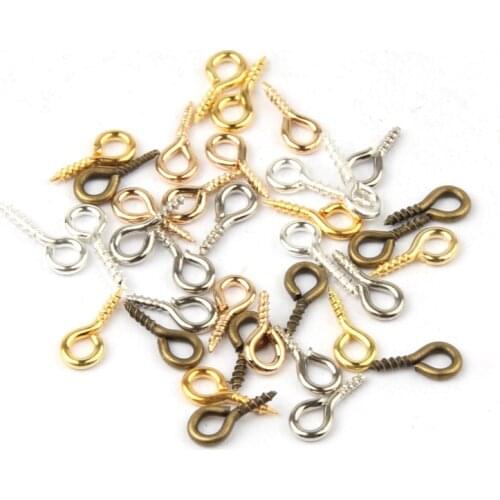 4x8mm/5x10mm 200pcs Round Closed-loop Eyelet Screw Buckle For Jewelry Making DIY Handmade Connection Accessories