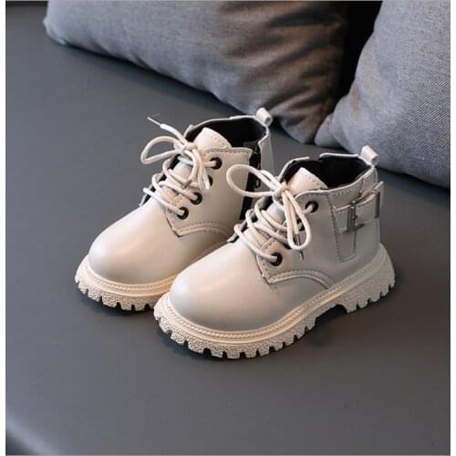 Big Kids Martin Boots Fashion Classic Children Simple Boots Leather Rubber Sole Anti-slippery for Boys Girls Casual Boots