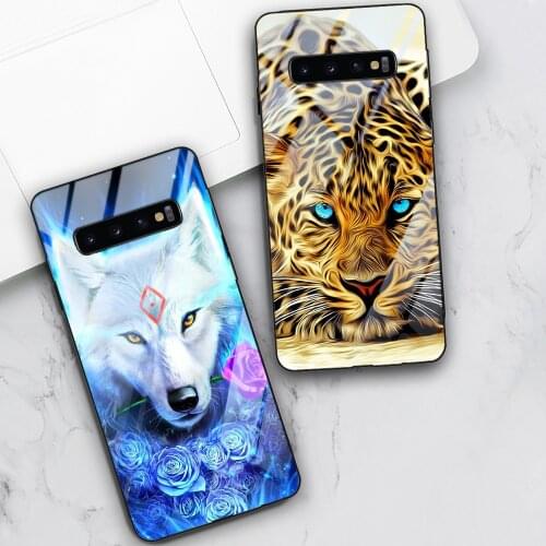 Tiger Wolf Fox Case For Samsung Galaxy S20 A51 A71 S10 A50 S9 S8 S7 S10e Ultra A40 A20E A70 Note 10 9 8 Plus Tempered Glass Back
