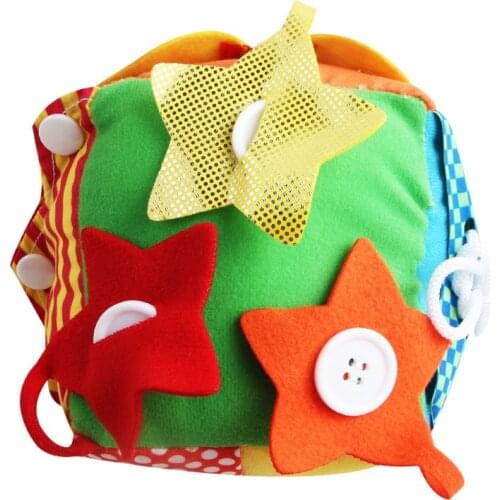 Baby Basic Life Skill Training Dice Toys Toddler Zipper Button Buckle Toys Kids Montessori Learning Sensory Ball Toys Busy Cube