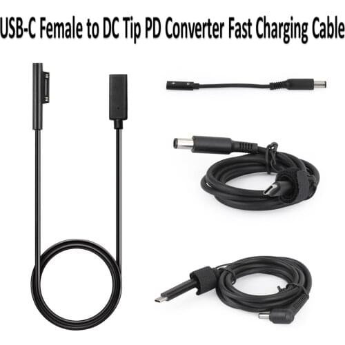 Areyourshop Type-C PD USB Female Charger Cable Fit for Surface for Dell for ASUS Zenbook Vivobook