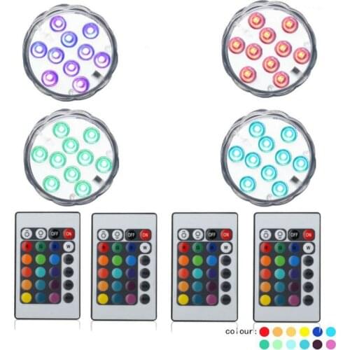 Kitosun 10 LEDs Multi-color Remote Control Submerisible Vase light for wedding decoration/ Aquarium/mini candle