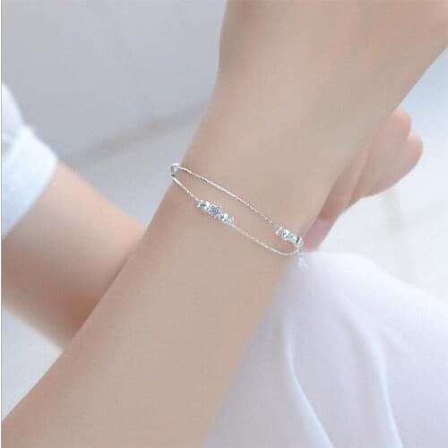 Classic Ball Star Design Anklets For Girls Accessories Fashion 925 Sterling Silver Bracelet Female Party Bracelet Silver Lady
