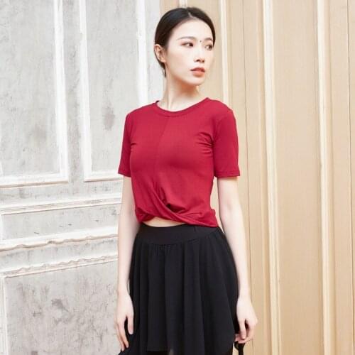 Adult Modal Short Sleeve Oriental Latin Belly Dance Crop Top T Shirt Costume for Sale Women Dancing Clothes Dancer Wear Clothing