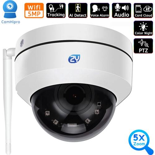 5MP Sony335 WiFi Dome PTZ Camera Outdoor 5X Optical Zoom H.265 Onvif Audio Metal Speed Dome IP Camera Network Video Surveillance