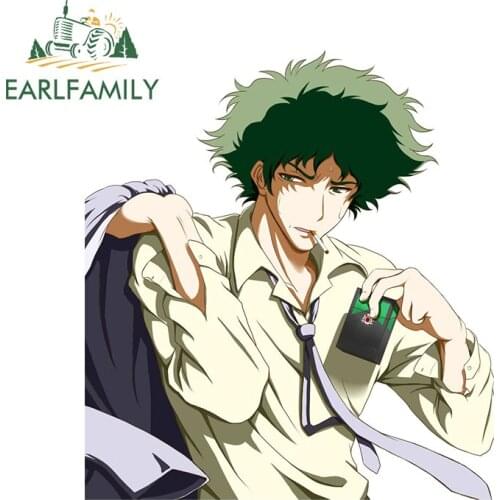 EARLFAMILY 13cm x 11.7cm for Cowboy Bebop Car Stickers Bumper Anime Surfboard Decal Windshield Motorcycle Bumper Decoration