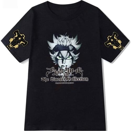 New Hot Anime Black Clover T Shirt Anime Clothes Men T-shirt Fashion Summer T-shirt Asta Graphic Hip Hop Top Tees